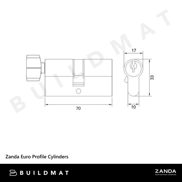 Zanda Euro Single Cylinders White