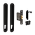 Zanda Duke Sliding Door Lock Kit 250mm Matte Black