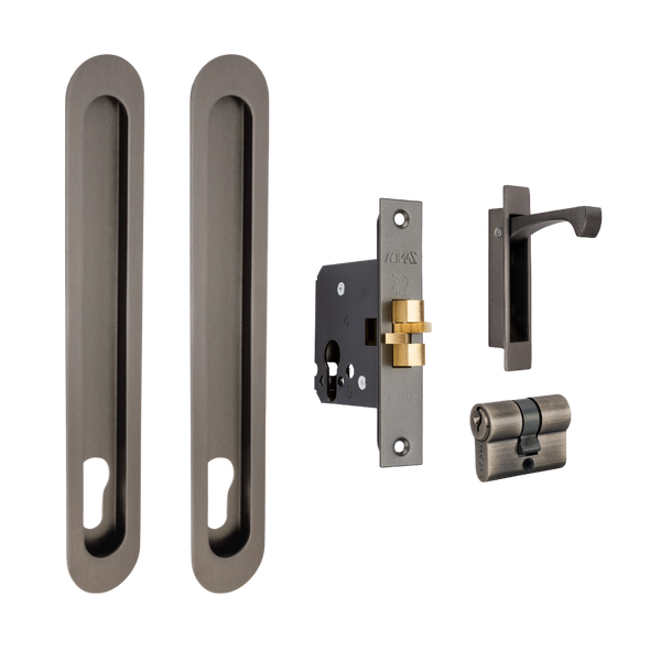 Zanda Duke Sliding Door Lock Kit 250mm Graphite Nickel