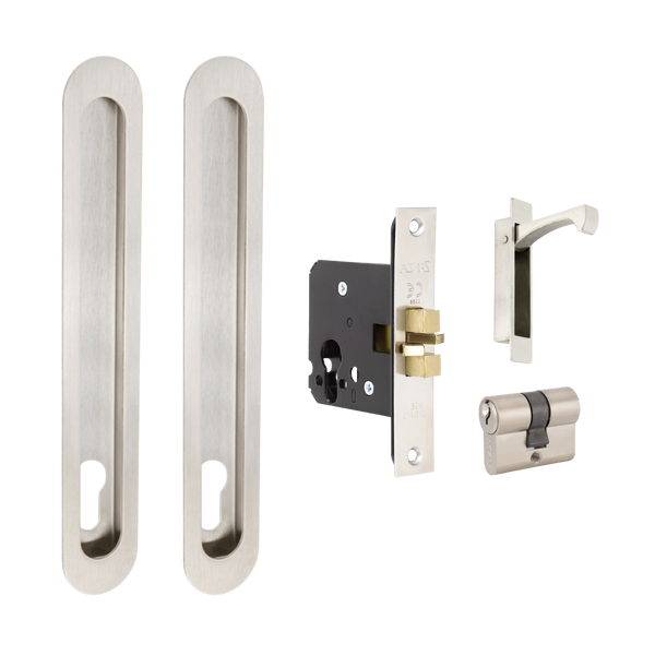 Zanda Duke Sliding Door Lock Kit 250mm Stainless Steel