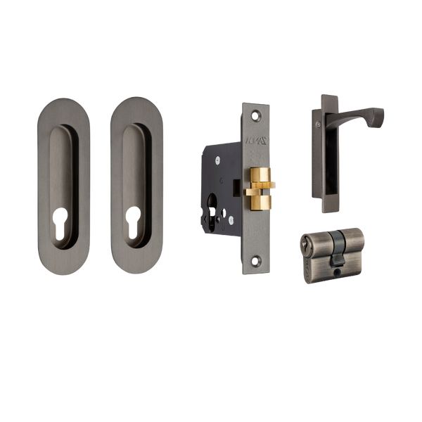Zanda Duke Sliding Door Lock Kit 120mm Graphite Nickel