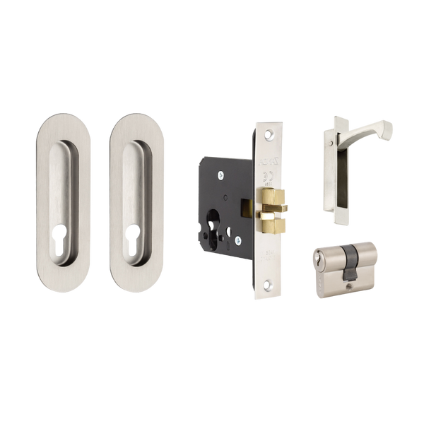Zanda Duke Sliding Door Lock Kit 120mm Stainless Steel