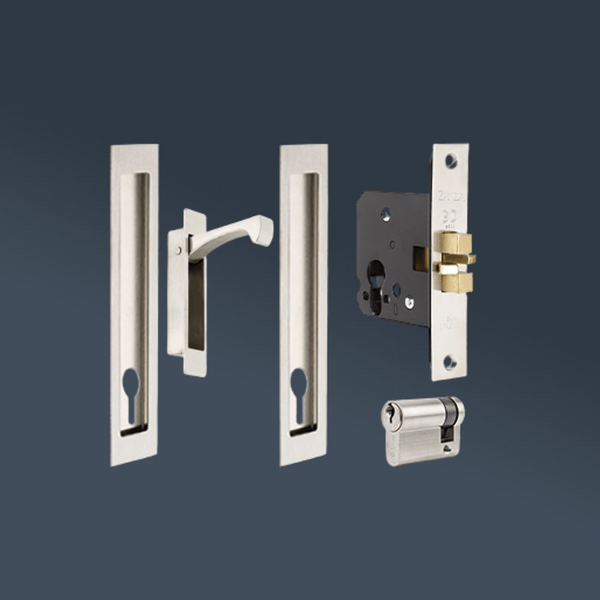 Zanda Verve Sliding Door Lock Kits Stainless Steel
