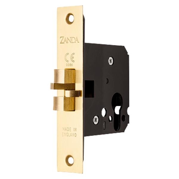 Zanda Sliding Door Euro Mortice Lock Claw Type Satin Brass