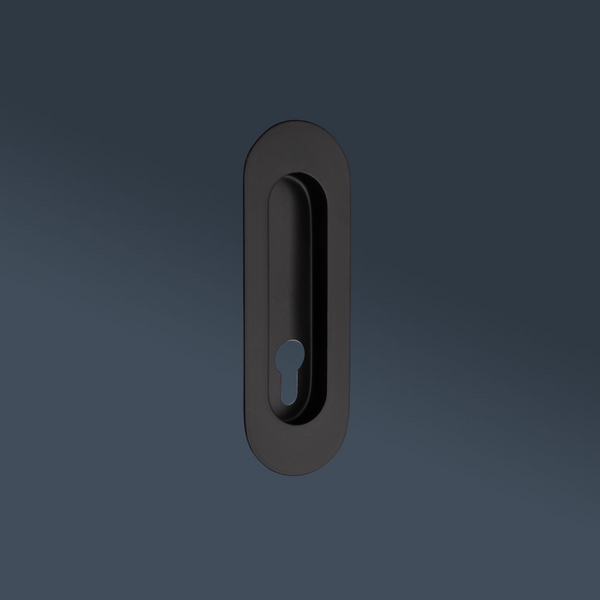 Zanda Duke Flush Pull with Euro Cutout 120mm Matte Black