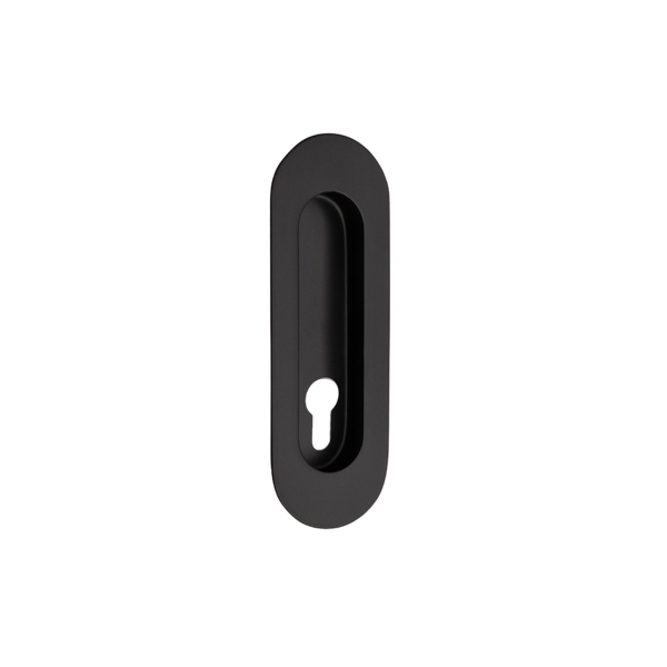 Zanda Duke Flush Pull with Euro Cutout 120mm Matte Black