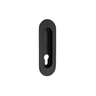 Zanda Duke Flush Pull with Euro Cutout 120mm Matte Black