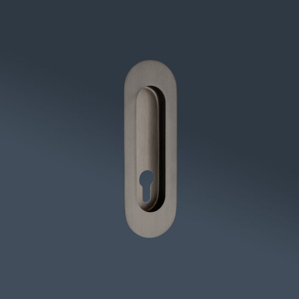 Zanda Duke Flush Pull with Euro Cutout 120mm Graphite Nickel