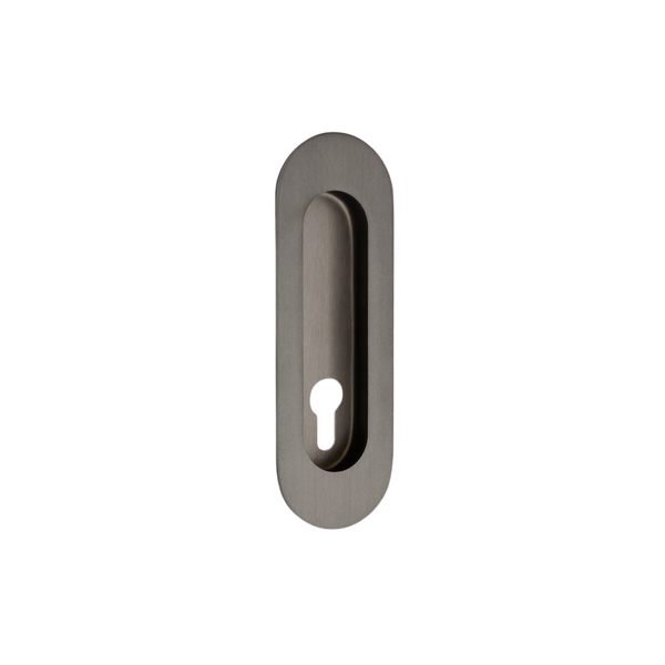 Zanda Duke Flush Pull with Euro Cutout 120mm Graphite Nickel