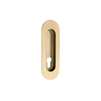 Zanda Duke Flush Pull with Euro Cutout 120mm Satin Brass