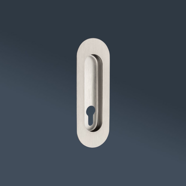 Zanda Duke Flush Pull with Euro Cutout 120mm Stainless Steel