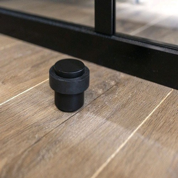 Zanda Round Floor Mount Door Stop Matte Black