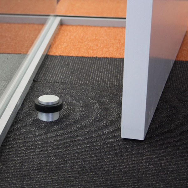 Zanda Round Floor Mount Door Stop 38mm Brushed Nickel