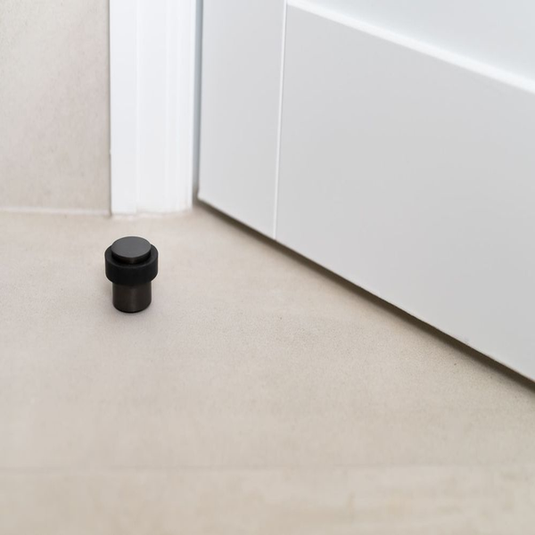 Zanda Round Floor Mount Door Stop Graphite Nickel