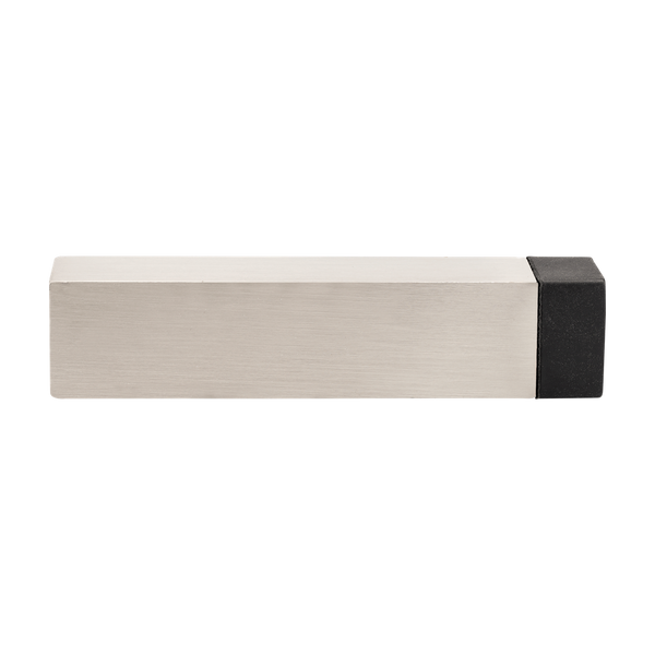 Zanda Square Skirting Fix Door Stop 80mm Brushed Nickel