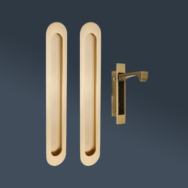 Zanda Duke Flush Pull Kit 250mm Satin Brass