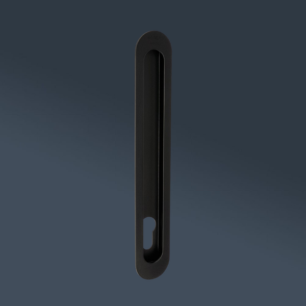 Zanda Duke Flush Pull with Euro Cutout 250mm Matte Black