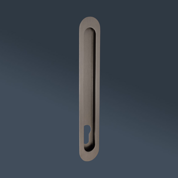 Zanda Duke Flush Pull with Euro Cutout 250mm Graphite Nickel