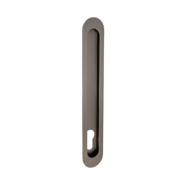 Zanda Duke Flush Pull with Euro Cutout 250mm Graphite Nickel