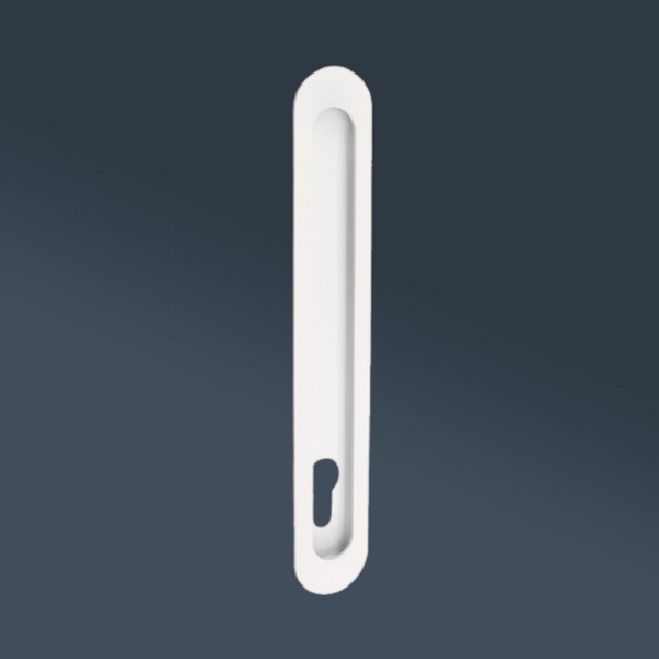 Zanda Duke Flush Pull with Euro Cutout 250mm White