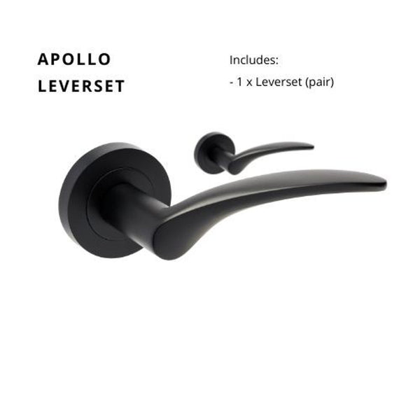 Zanda Apollo Lever Set Door Handle Only Matte Black