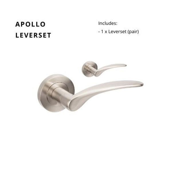 Zanda Apollo Lever Set Door Handle Only Brushed Nickel
