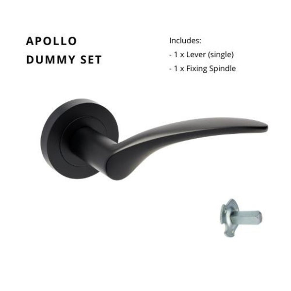 Zanda Apollo Dummy Lever Set Door Handle Matte Black