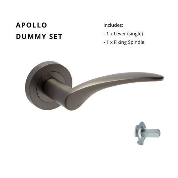 Zanda Apollo Dummy Lever Set Door Handle Graphite Nickel