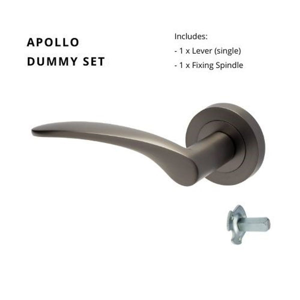 Zanda Apollo Dummy Lever Set Door Handle Graphite Nickel