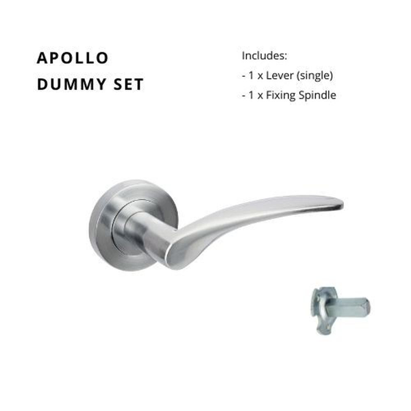 Zanda Apollo Dummy Lever Set Door Handle Satin Chrome