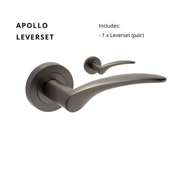 Zanda Apollo Lever Set Door Handle Only Graphite Nickel