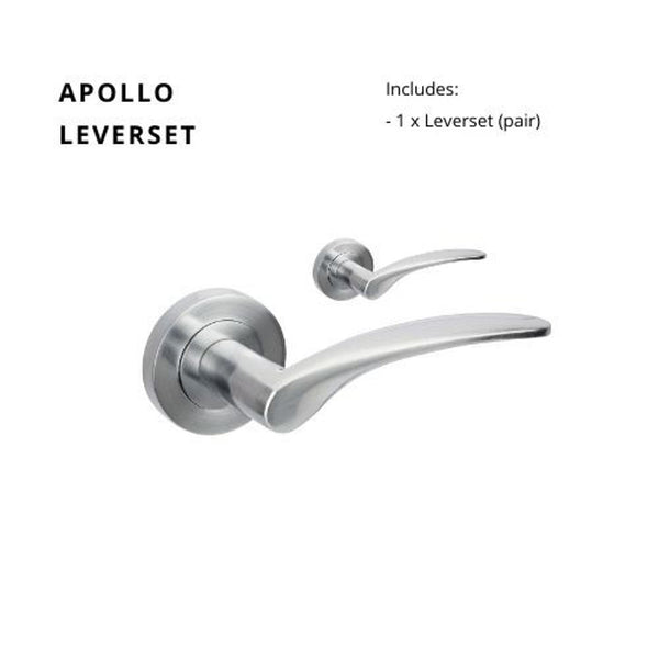 Zanda Apollo Lever Set Door Handle Only Satin Chrome