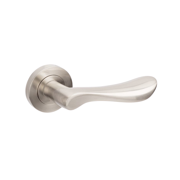 Zanda Juno Separate Privacy Lever Set Door Handle Brushed Nickel