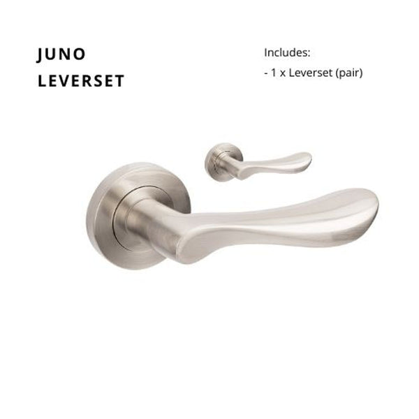 Zanda Juno Lever Set Door Handle Only Brushed Nickel