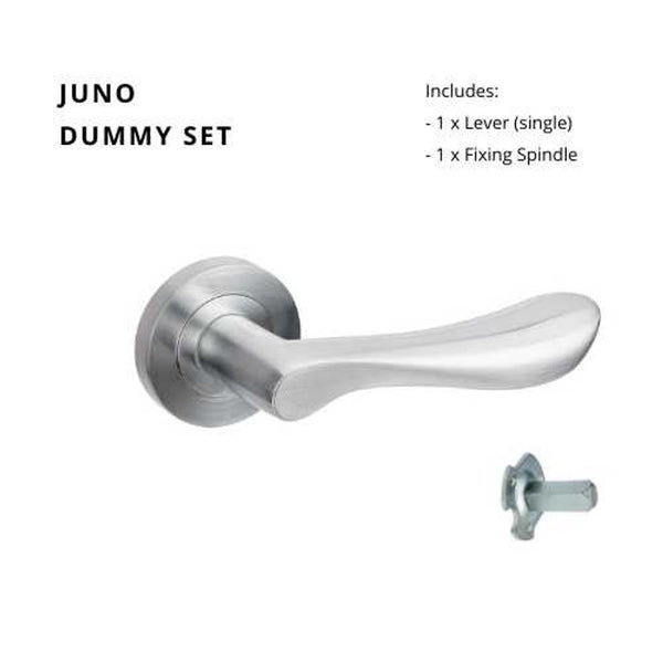 Zanda Juno Dummy Lever Set Door Handle Satin Chrome