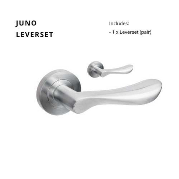 Zanda Juno Lever Set Door Handle Only Satin Chrome