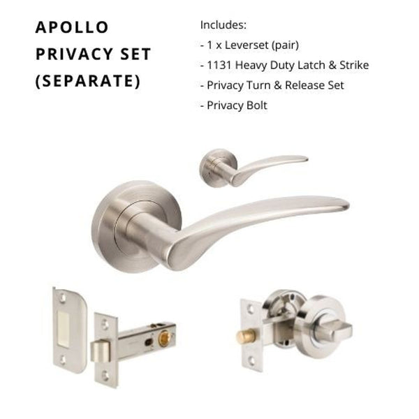 Zanda Apollo Privacy Set Door Handle Brushed Nickel