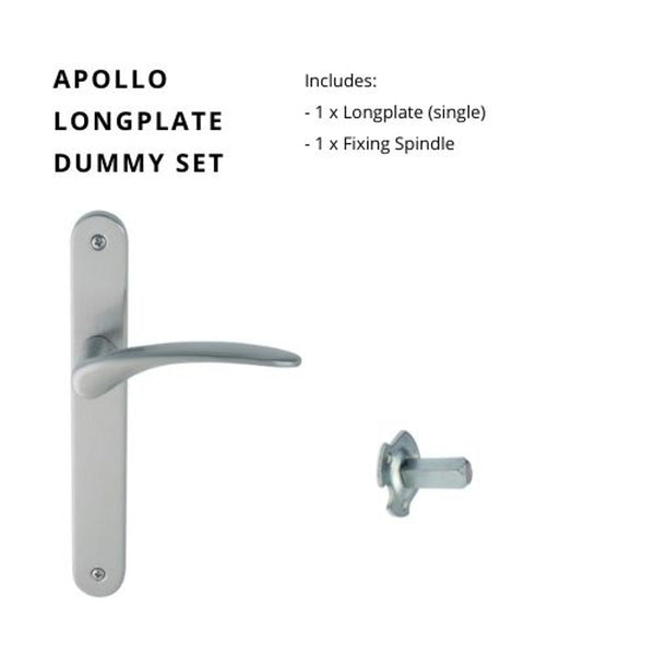Zanda Apollo Dummy Longplate Door Handle Brushed Nickel
