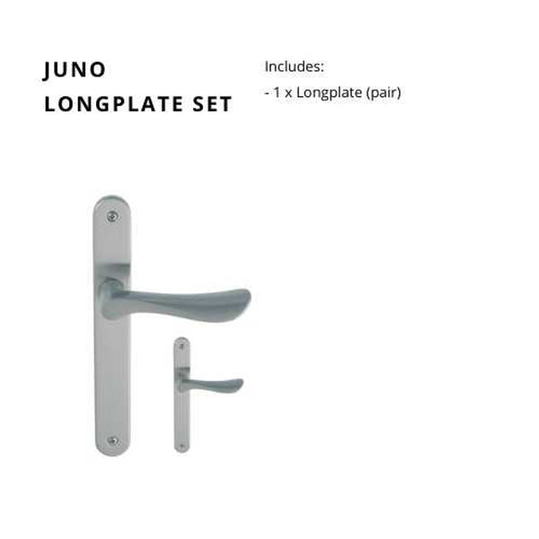 Zanda Juno Longplate Door Handle Only Brushed Nickel