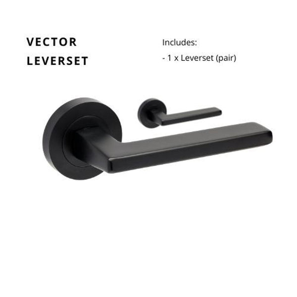 Zanda Vector Lever Set Door Handle Only Matte Black
