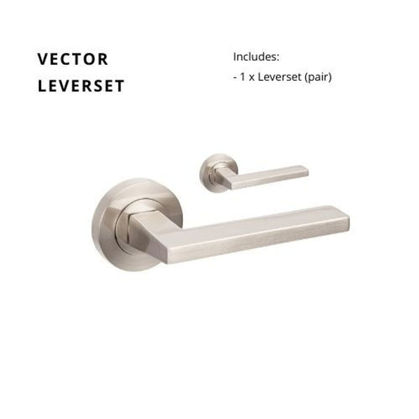 Zanda Vector Lever Set Door Handle Only Brushed Nickel