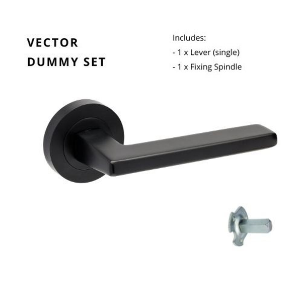 Zanda Vector Dummy Lever Set Door Handle Matte Black