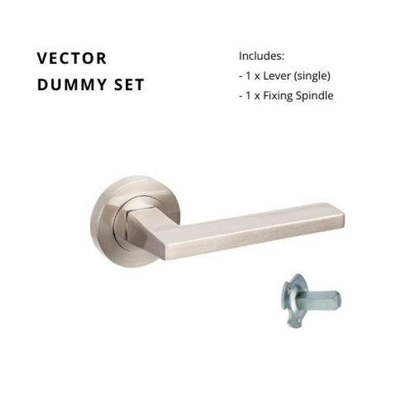 Zanda Vector Dummy Lever Set Door Handle Brushed Nickel