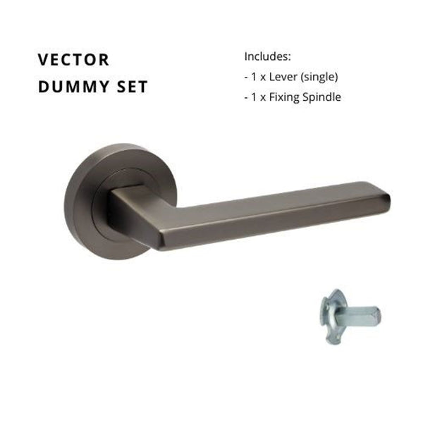 Zanda Vector Dummy Lever Set Door Handle Graphite Nickel