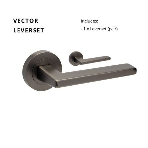 Zanda Vector Lever Set Door Handle Only Graphite Nickel