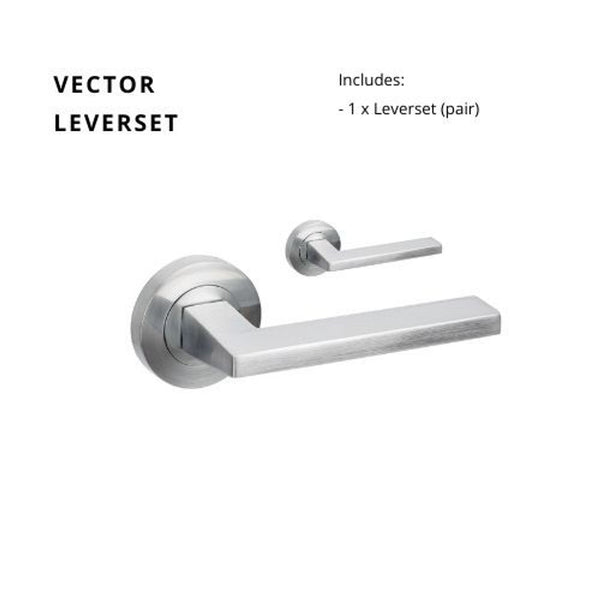 Zanda Vector Lever Set Door Handle Only Satin Chrome