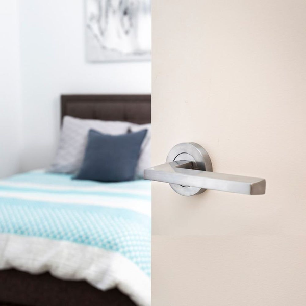 Zanda Vector Dummy Lever Set Door Handle Brushed Nickel