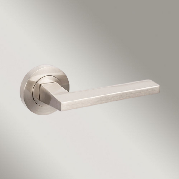Zanda Vector Entrance Set Lever Door Handle Brushed Nickel