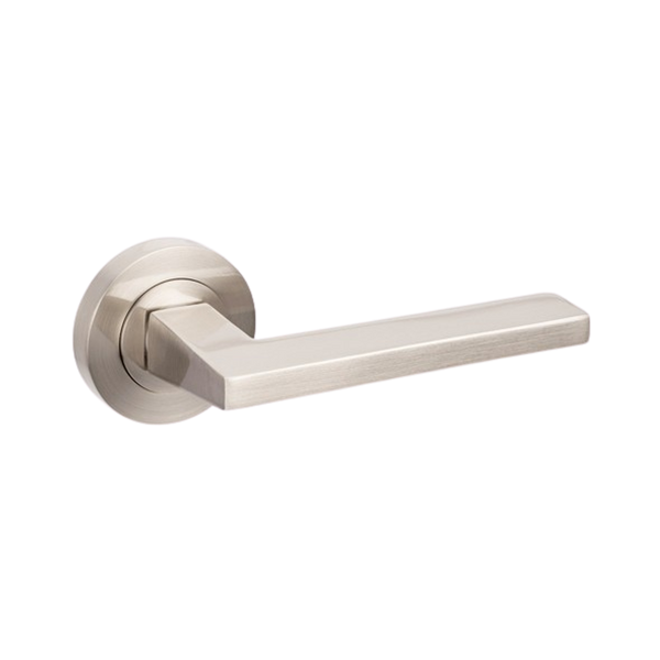 Zanda Vector Entrance Set Lever Door Handle Brushed Nickel