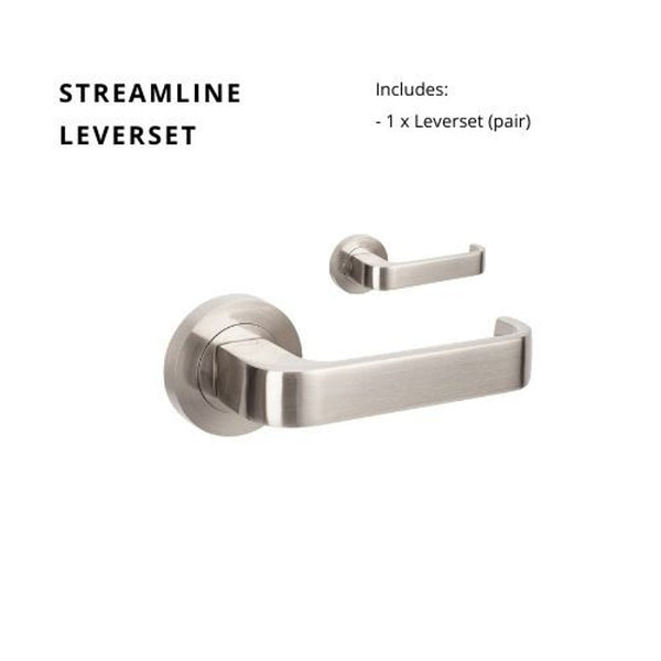 Zanda Streamline Lever Set Door Handle Only Brushed Nickel
